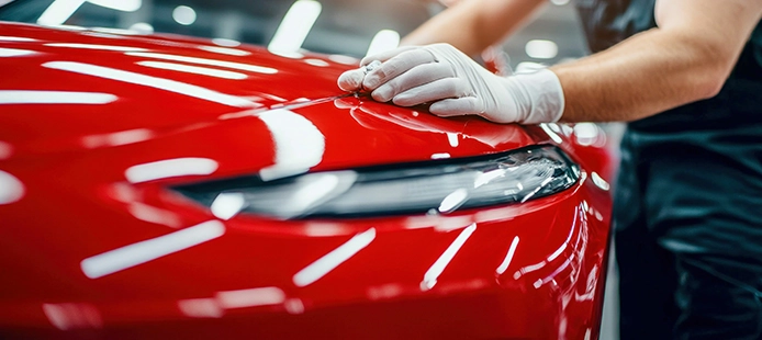 Mechanic repairing a damaged car body