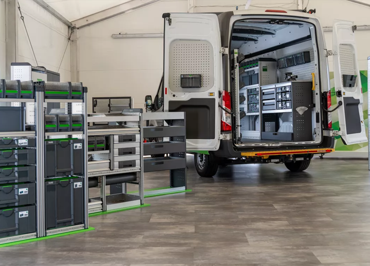 Bott Service Provider van interior racking